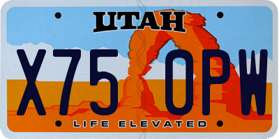 UT license plate X750PW