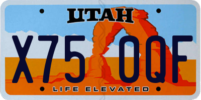 UT license plate X750QF