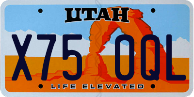 UT license plate X750QL