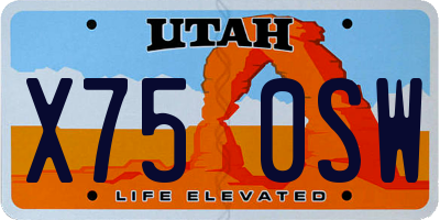 UT license plate X750SW