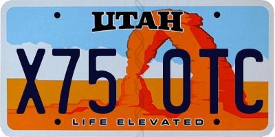 UT license plate X750TC