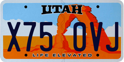 UT license plate X750VJ