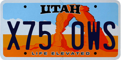 UT license plate X750WS