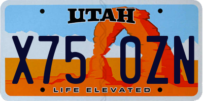 UT license plate X750ZN