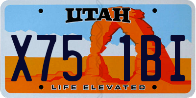 UT license plate X751BI