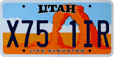 UT license plate X751IR