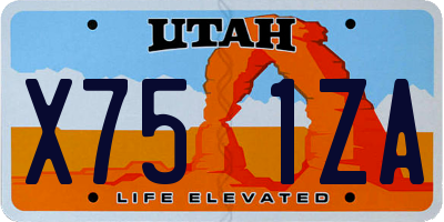 UT license plate X751ZA