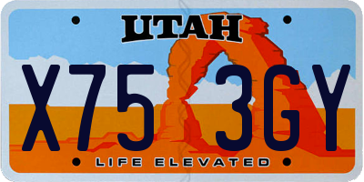 UT license plate X753GY