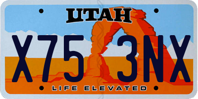 UT license plate X753NX