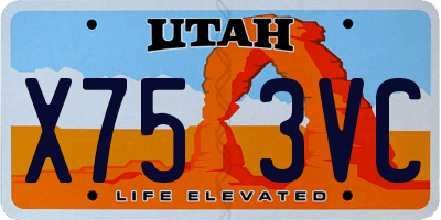 UT license plate X753VC