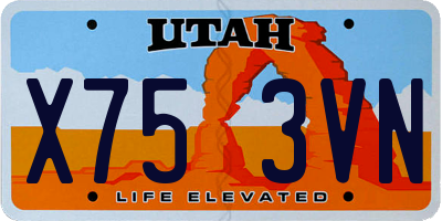 UT license plate X753VN