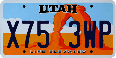 UT license plate X753WP