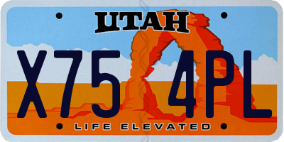 UT license plate X754PL