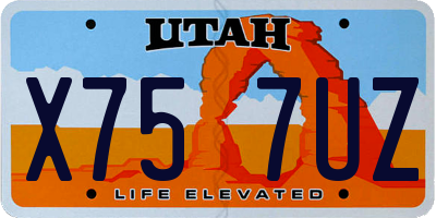 UT license plate X757UZ