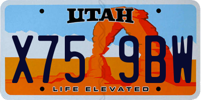 UT license plate X759BW