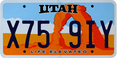 UT license plate X759IY