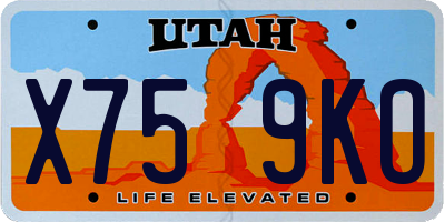 UT license plate X759KO
