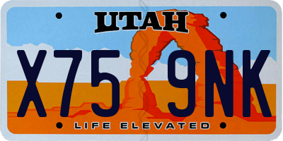 UT license plate X759NK