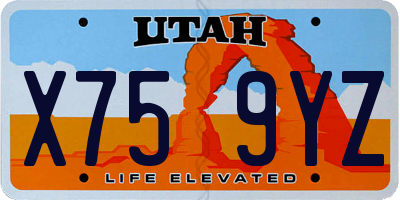 UT license plate X759YZ