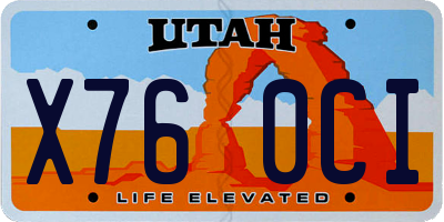UT license plate X760CI