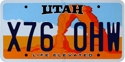 UT license plate X760HW