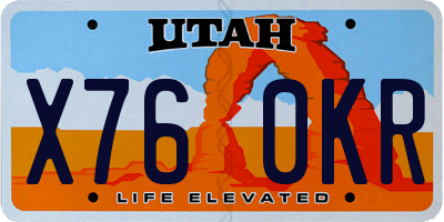 UT license plate X760KR