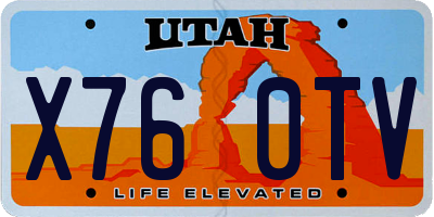 UT license plate X760TV
