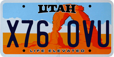 UT license plate X760VU