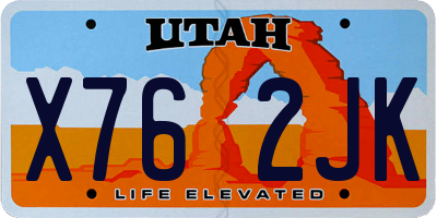 UT license plate X762JK