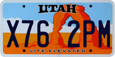 UT license plate X762PM