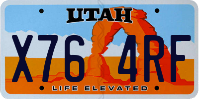 UT license plate X764RF