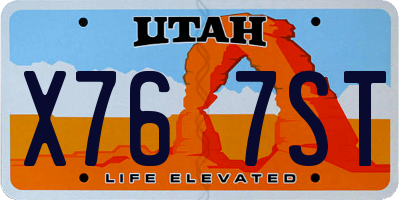 UT license plate X767ST