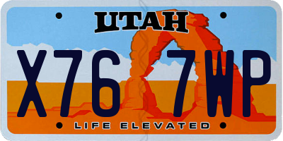 UT license plate X767WP