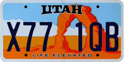 UT license plate X771QB