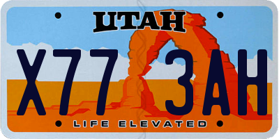 UT license plate X773AH