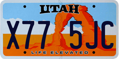 UT license plate X775JC