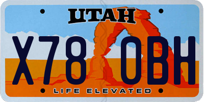UT license plate X780BH