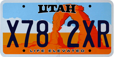 UT license plate X782XR