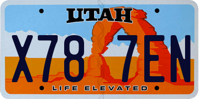 UT license plate X787EN