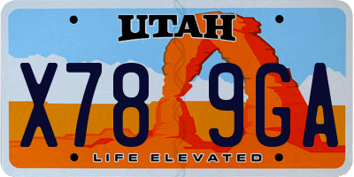 UT license plate X789GA