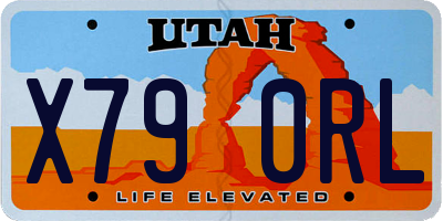 UT license plate X790RL