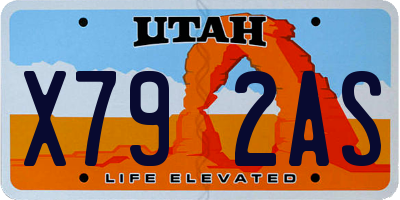 UT license plate X792AS