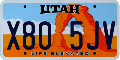 UT license plate X805JV