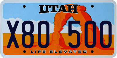 UT license plate X805OO