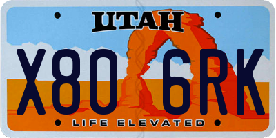 UT license plate X806RK