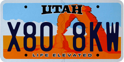UT license plate X808KW