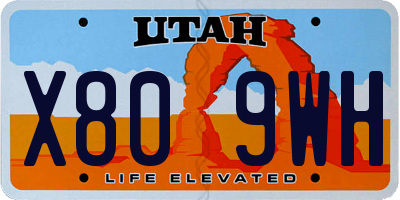 UT license plate X809WH