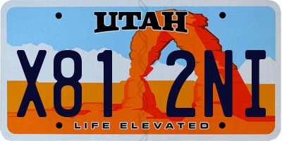 UT license plate X812NI