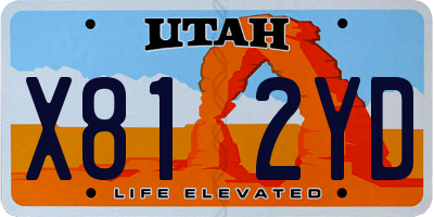 UT license plate X812YD