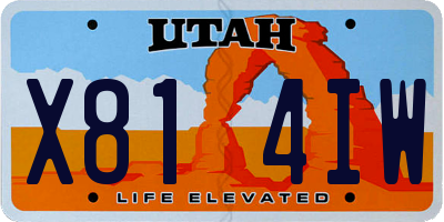 UT license plate X814IW
